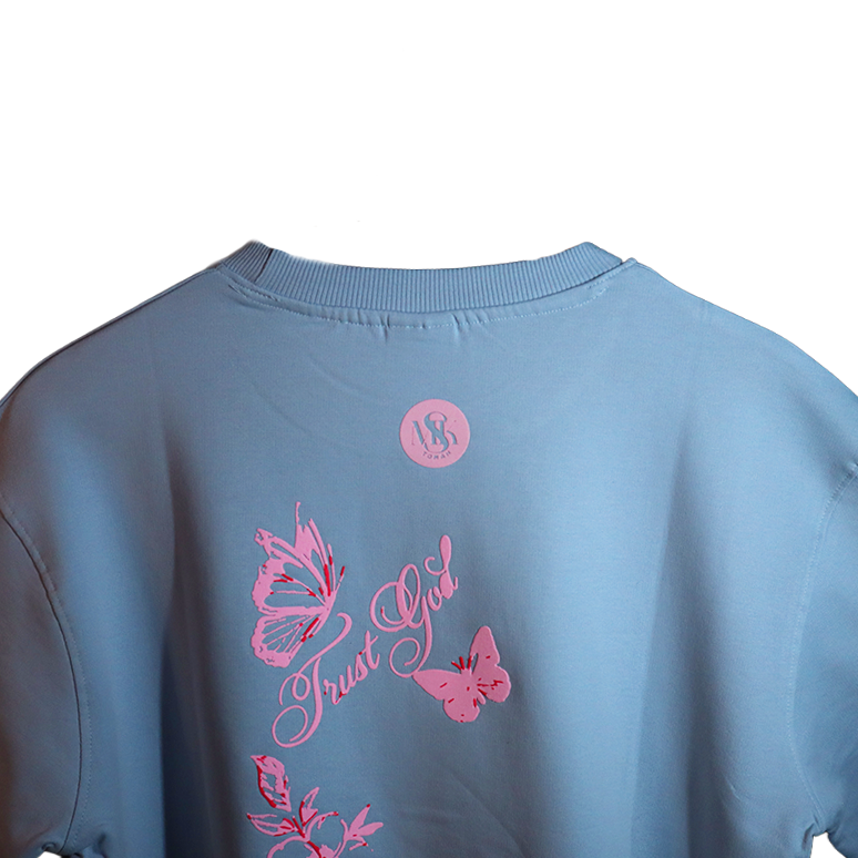 TRUST GOD SEA BLUE T-SHIRT