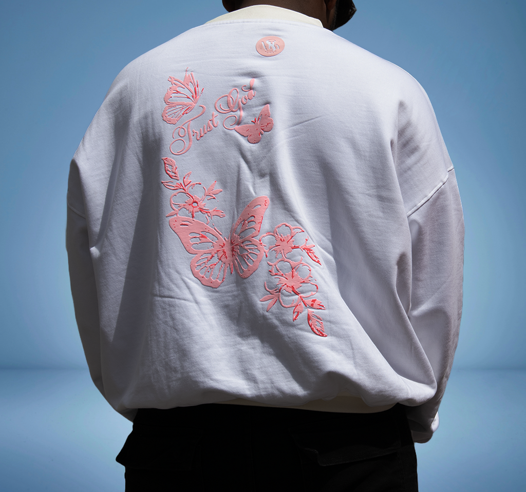 TRUST GOD WHITE SWEATSHIRT