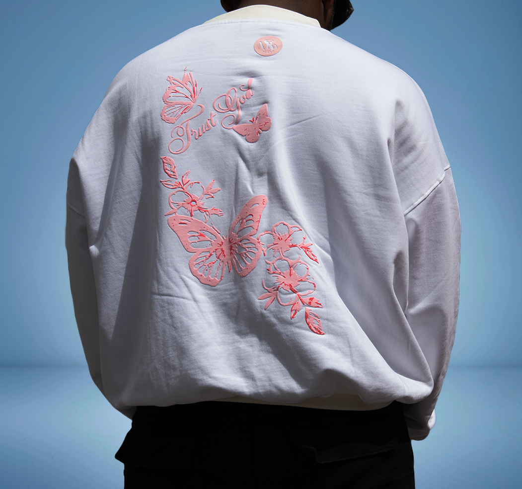 TRUST GOD WHITE SWEATSHIRT