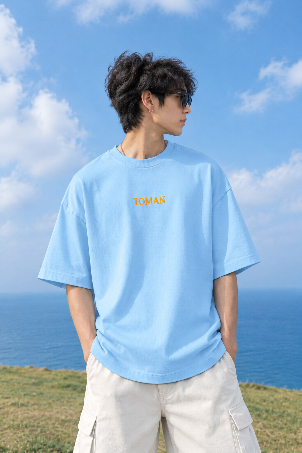 INFERNO EYE OVERSIZED BLUE T-SHIRT | GRAPHIC STREETWEAR TEE