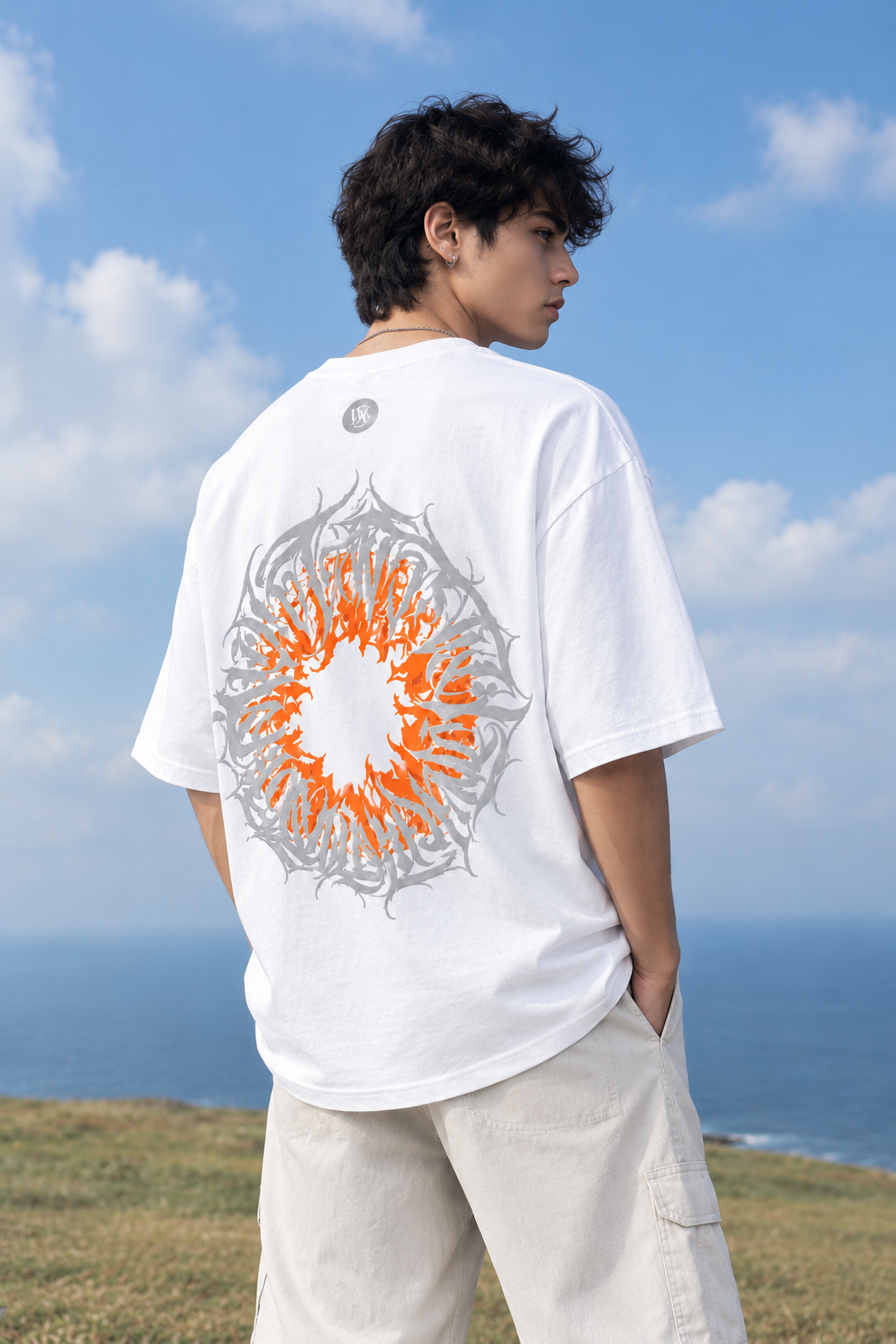 INFERNO EYE OVERSIZED WHITE T-SHIRT | GRAPHIC STREETWEAR TEE