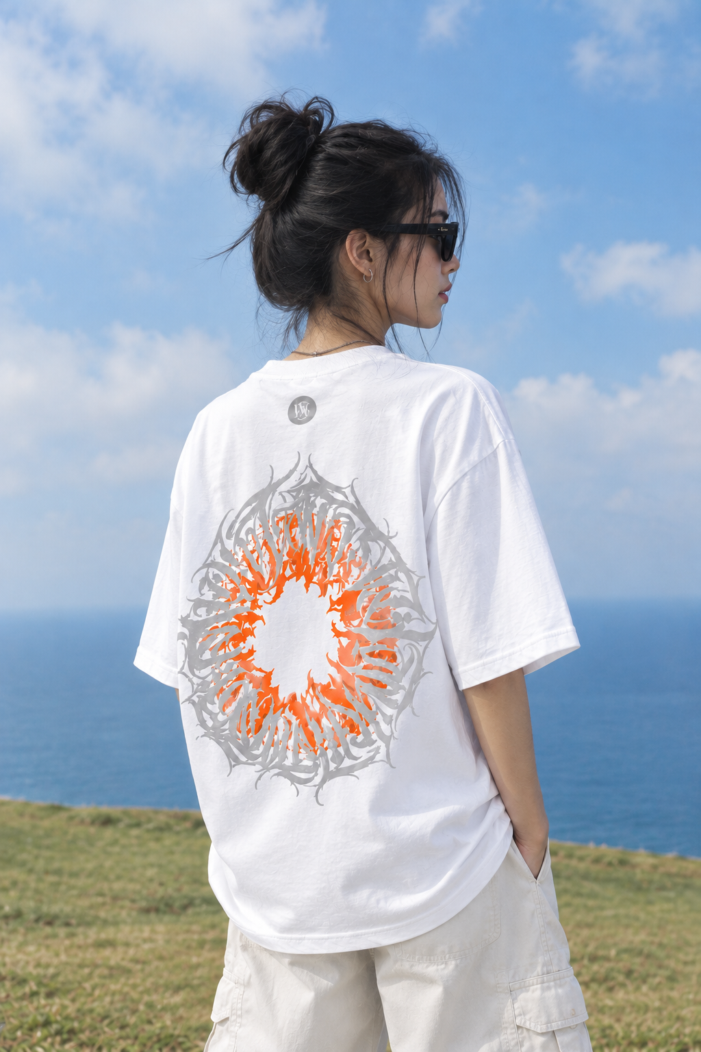 INFERNO EYE OVERSIZED WHITE T-SHIRT | GRAPHIC STREETWEAR TEE