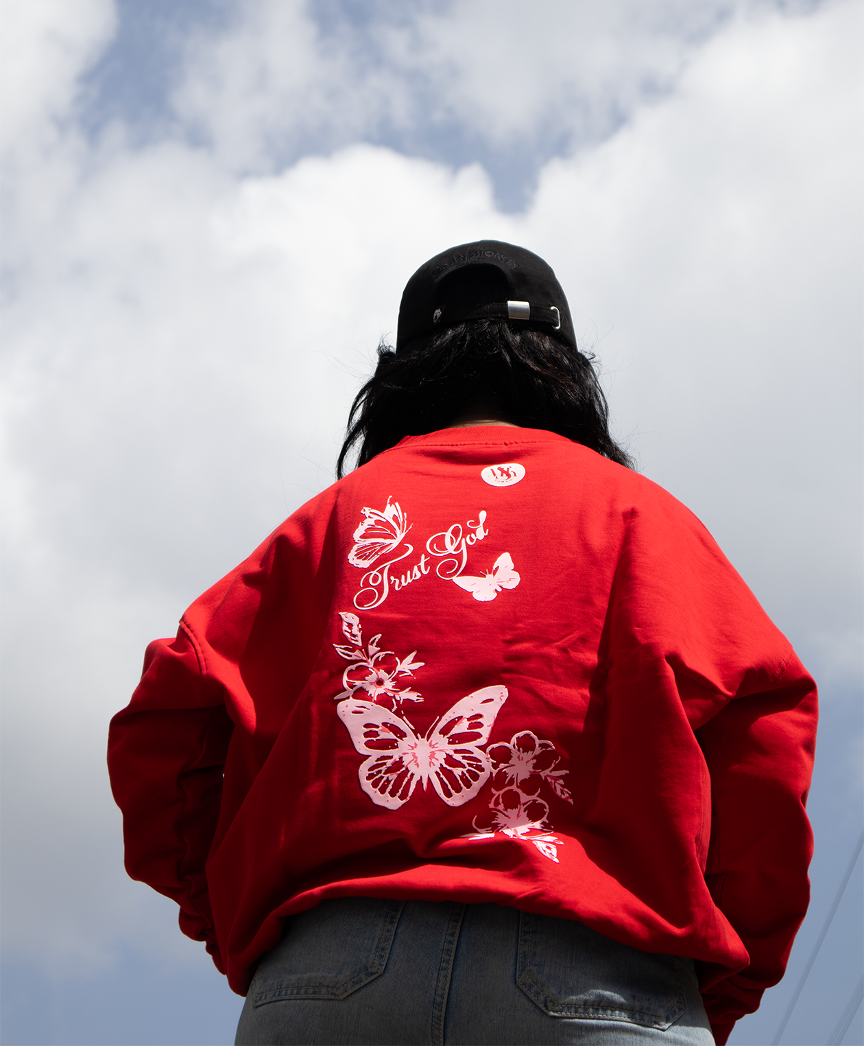 TRUST GOD RED SWEATSHIRT