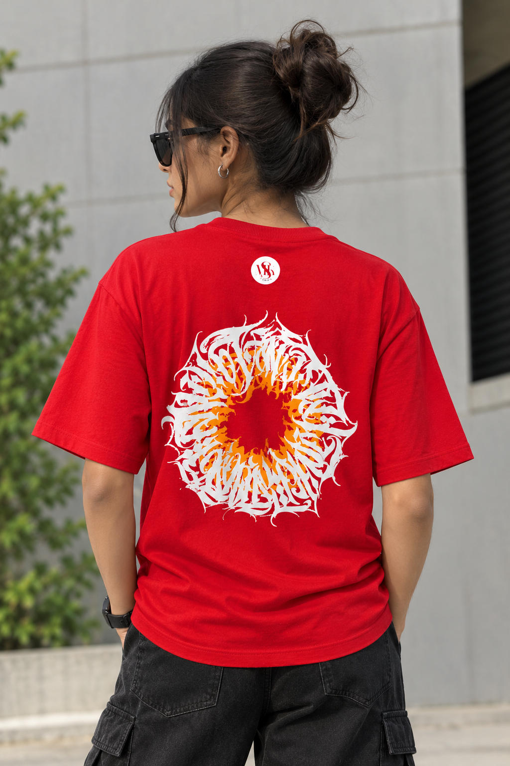 INFERNO EYE OVERSIZED RED T-SHIRT | GRAPHIC STREETWEAR TEE