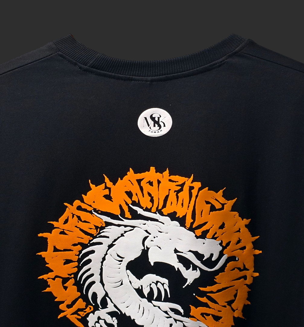 DRAGON ASCENSION OVERSIZED BLACK T-SHIRT | DRAGON GRAPHIC STREETWEAR