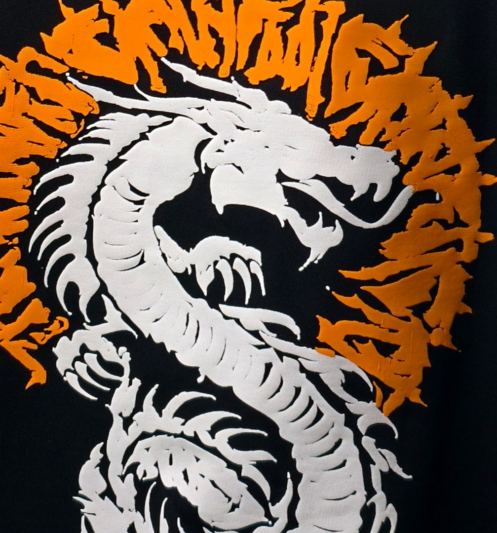 DRAGON ASCENSION OVERSIZED BLACK T-SHIRT | DRAGON GRAPHIC STREETWEAR