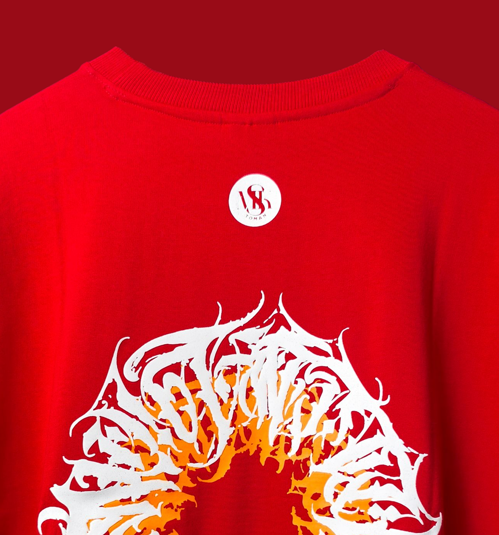 INFERNO EYE OVERSIZED RED T-SHIRT | GRAPHIC STREETWEAR TEE