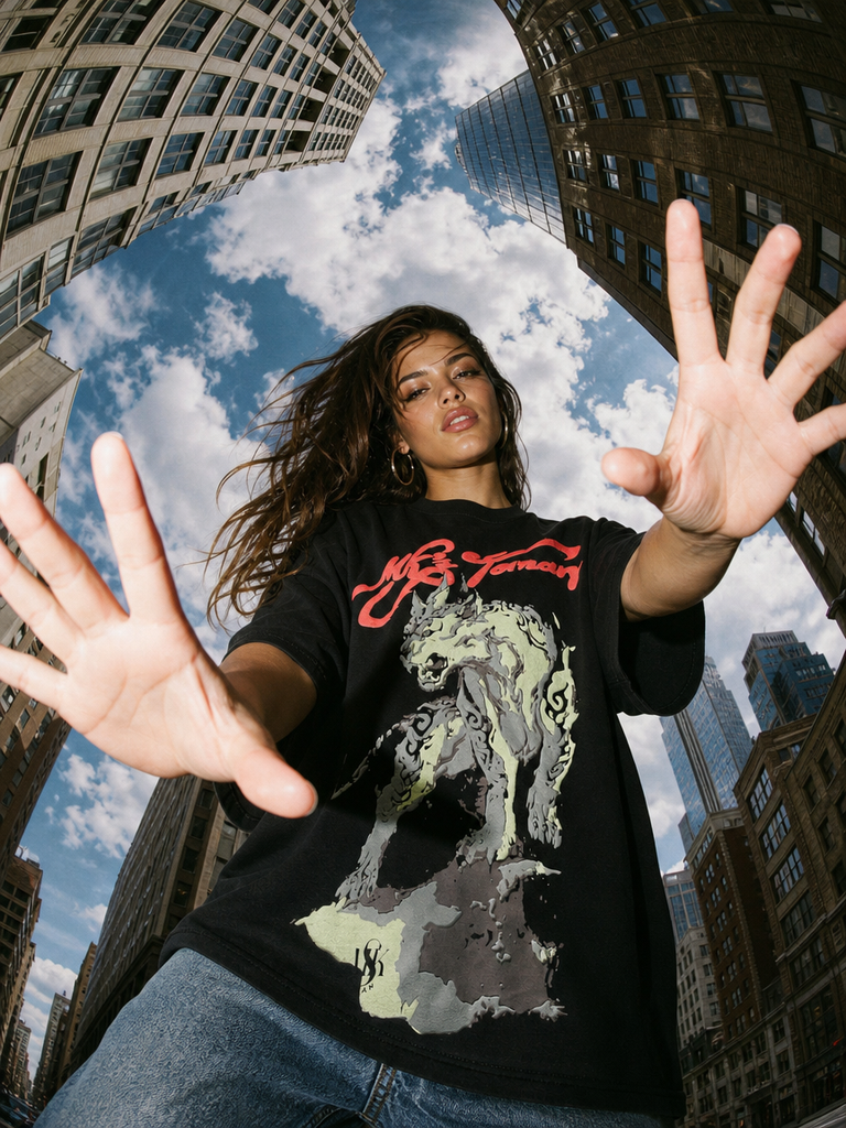 BLACK WILD RESIGN STREETWEAR T-SHIRT